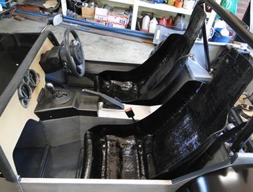 Basic interior ready for registration.  Further trimming and upgrades (including changes to the dash) were completed once the car was on the road.